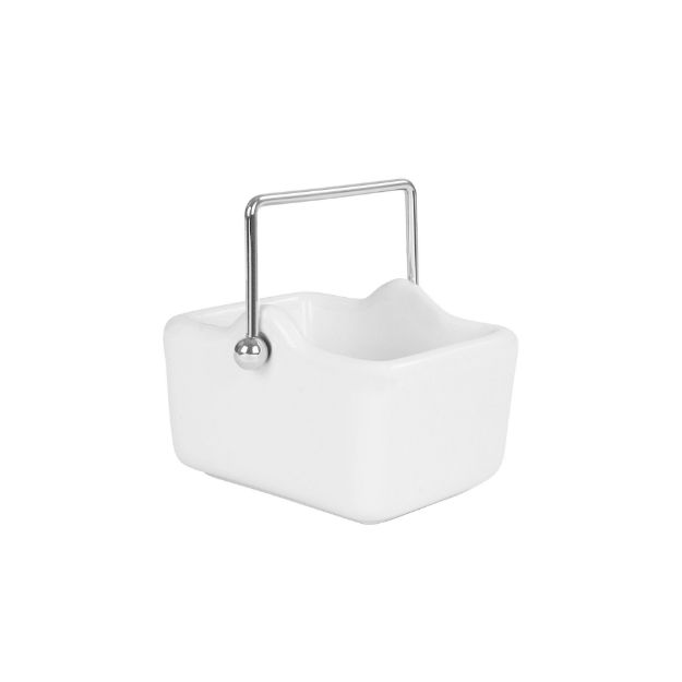 PANTRY WORKS CERAMIC SUGAR PACKET BASKET - WHITE