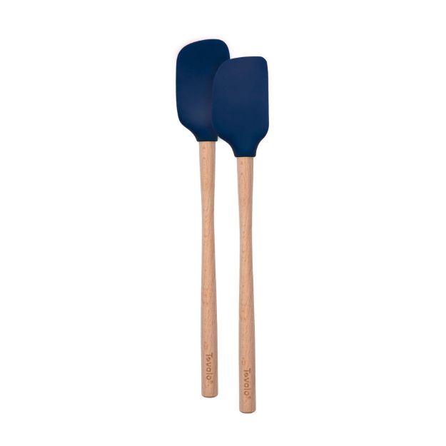 FLEX-CORE WOOD HANDLED MINI SPATULA & SPOONULA INDIGO