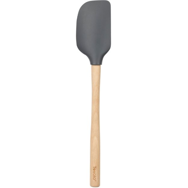 FLEX-CORE WOOD HANDLED SPATULA -CHARCOAL