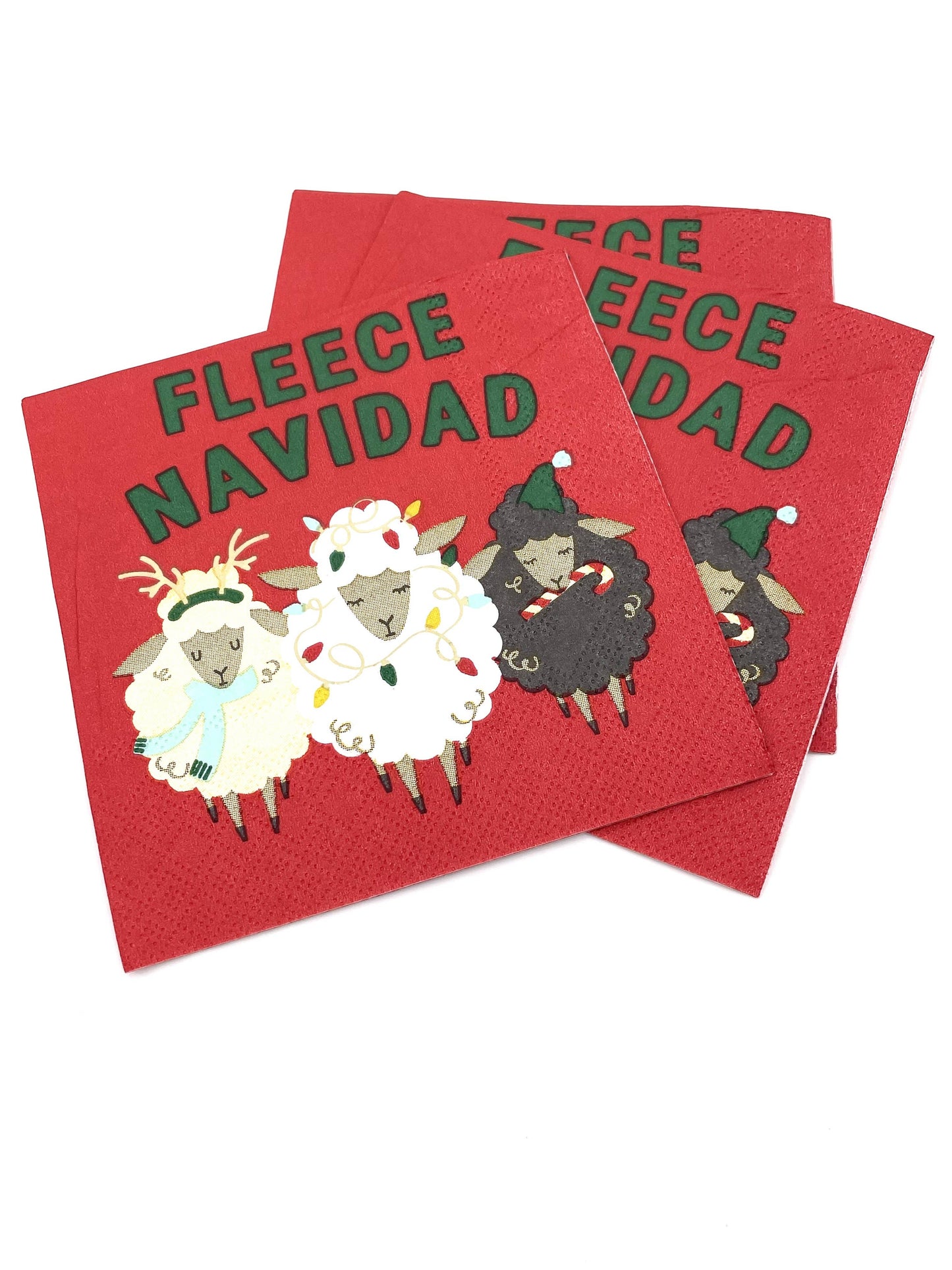 FUNNY COCKTAIL NAPKINS FLEECE NAVIDAD