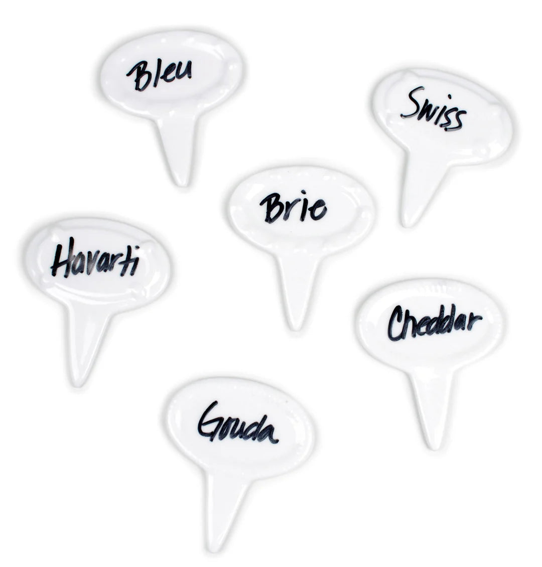 PORCELAIN CHEESE MARKER SET/6