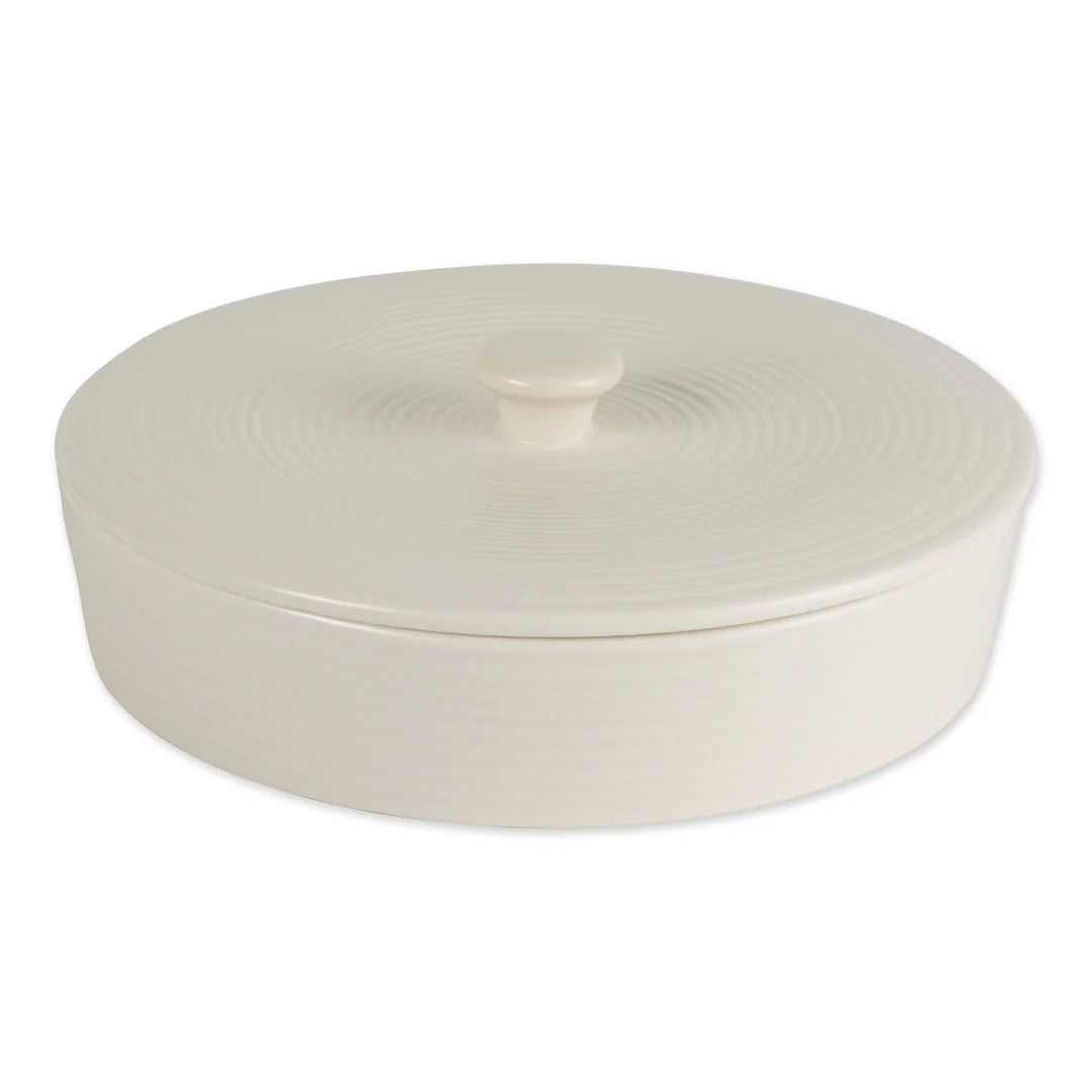 TORTILLA WARMER STONEWARE 10" WHITE