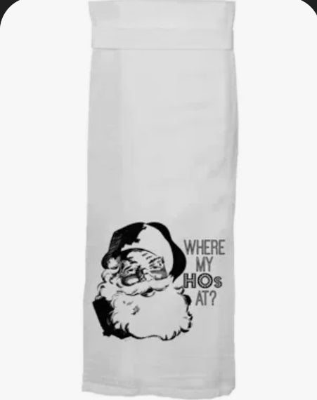 FUNNY TOWEL - WHERE MY HOS AT