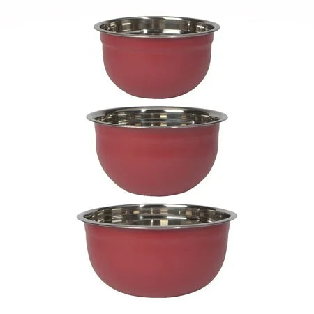 MIXING BOWL SET OF 3 CARMINE