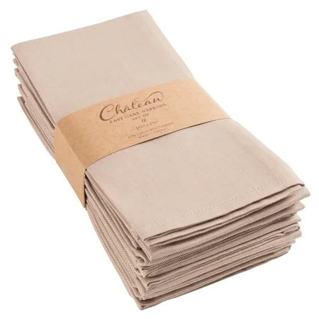 CHATEAU EASY CARE NAPKINS SET OF 12 LINEN