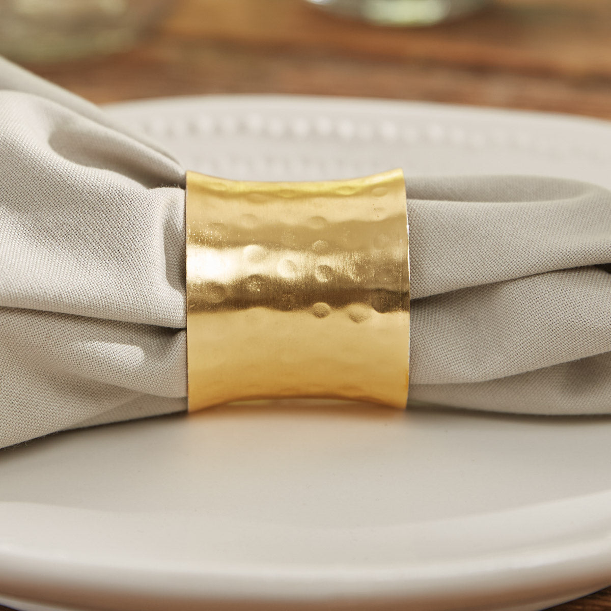 HAMMERED GOLD CUFF NAPKIN RING