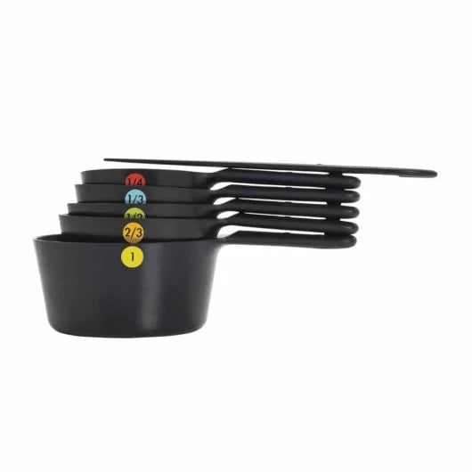 PLASTIC MEASURING CUPS SNAPS BLK 6 PC
