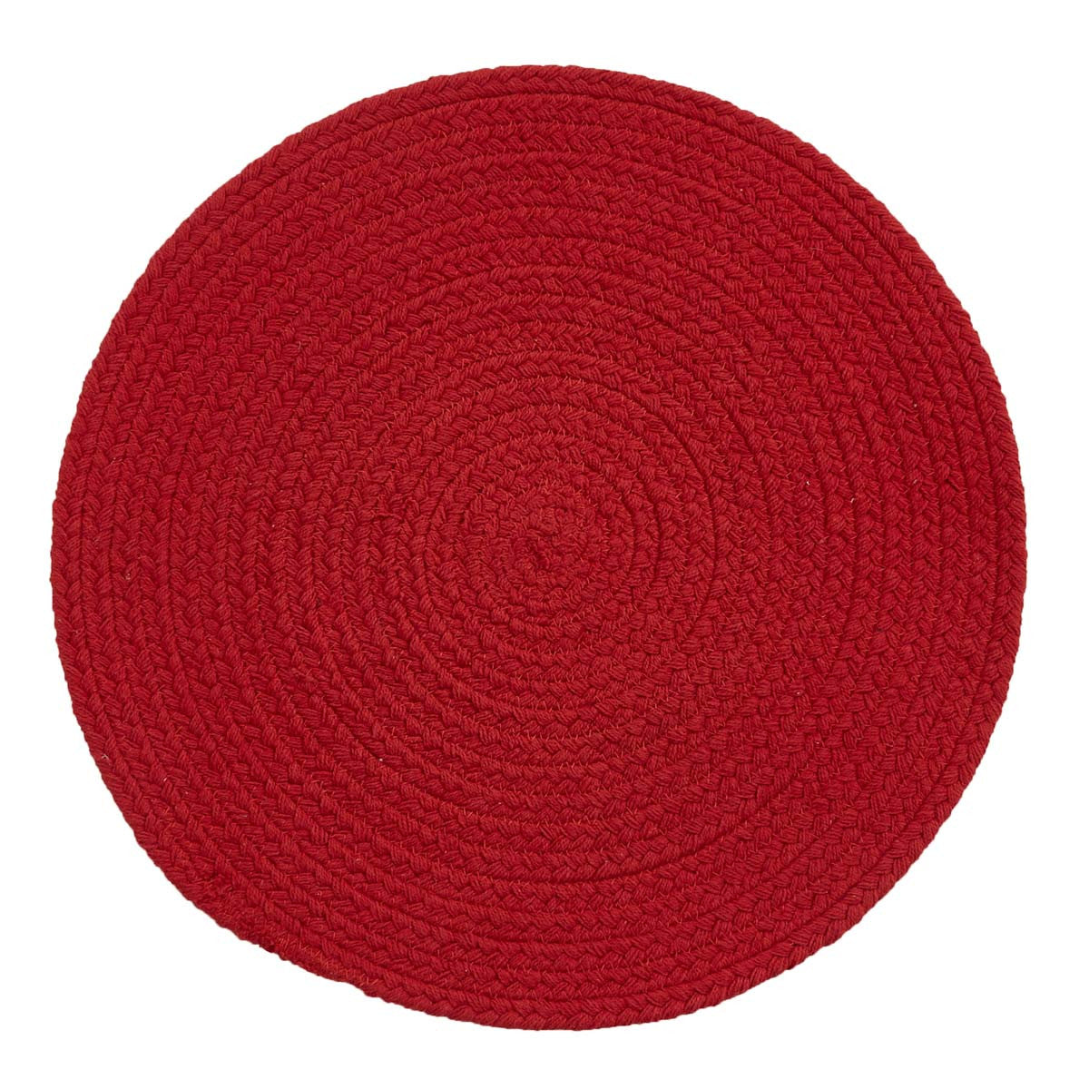 BRAIDED ROUND PLACEMAT ESSEX RED 15"