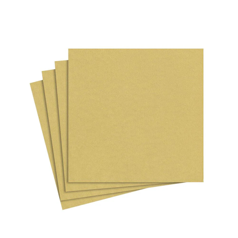 COCKTAIL NAPKIN PAPER LINEN GOLD