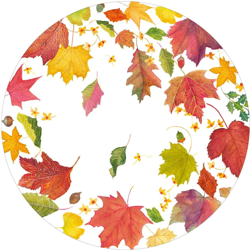 SWIRLING LEAVES WHITE PAPER PLACEMATS