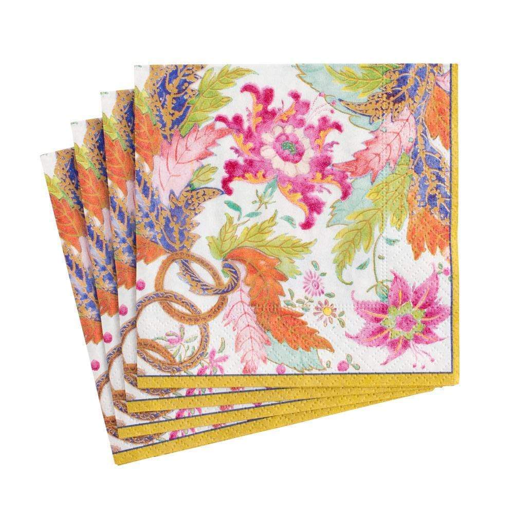 COCKTAIL NAPKINS TOBACCO LEAF IVORY