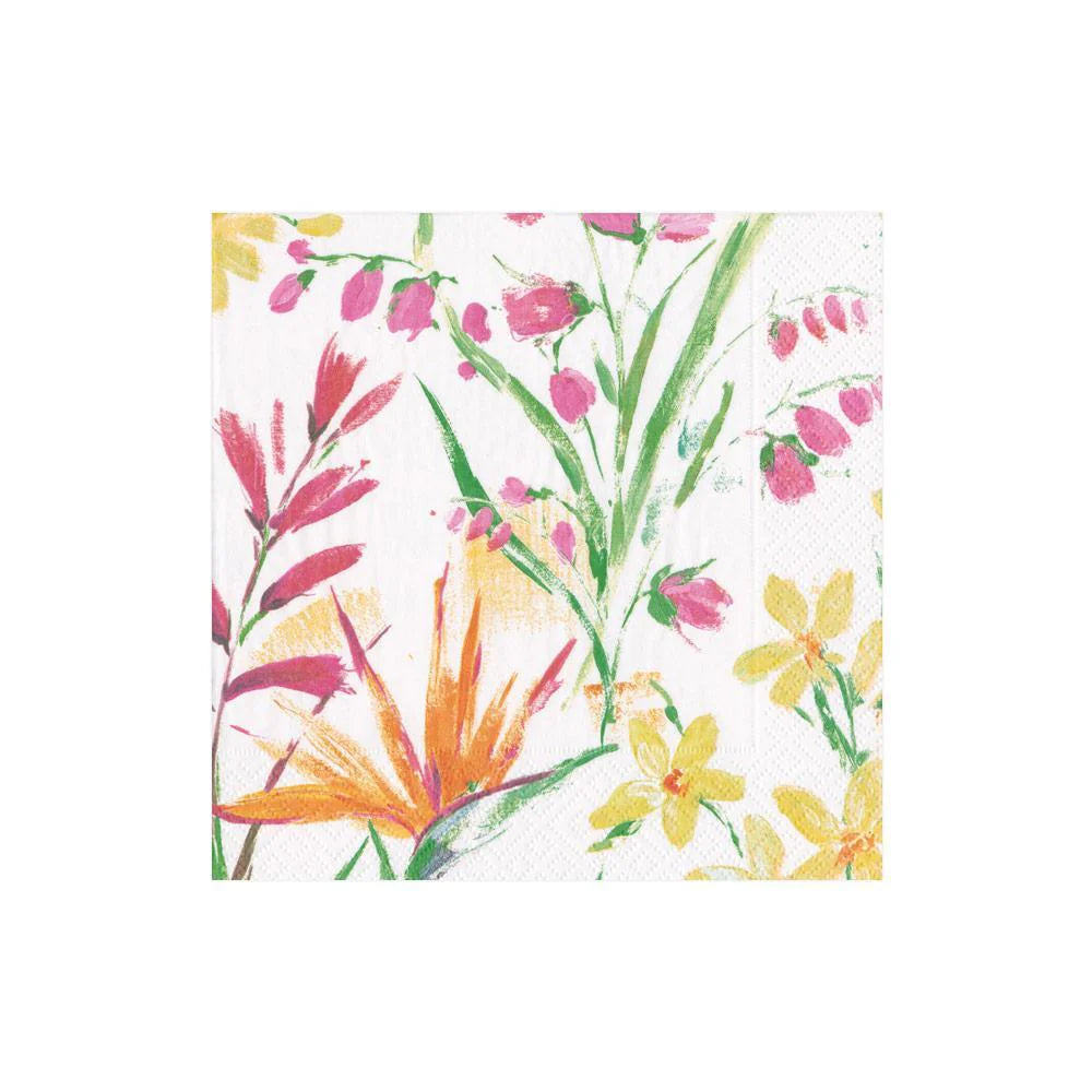 COCKTAIL NAPKIN BRUSHSTROKE FLORAL