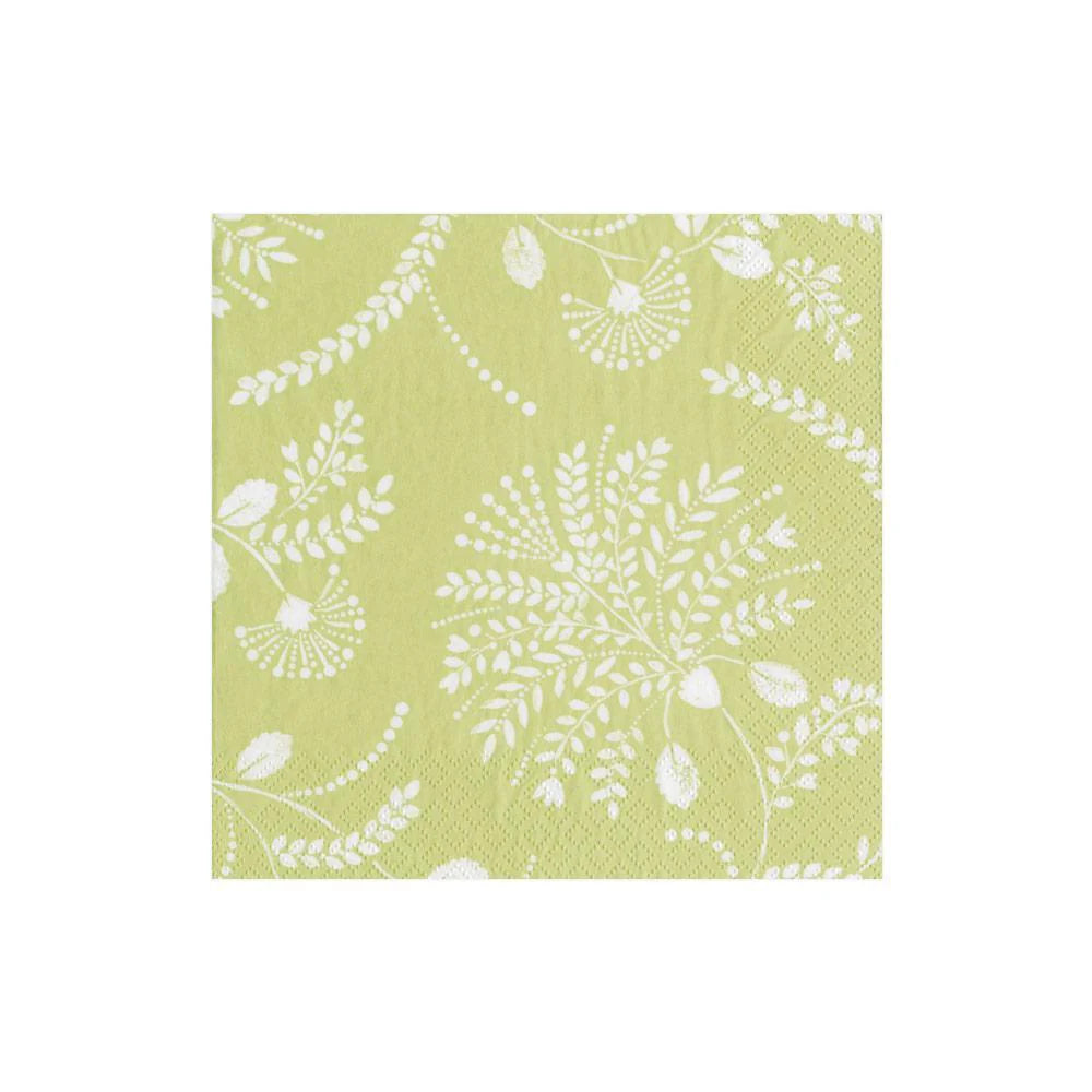 GREEN FLORAL NAPKINS