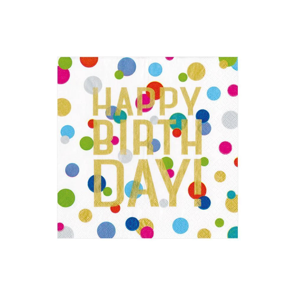 COCKTAIL NAPKIN CONFETTI HAPPY BIRTHDAY