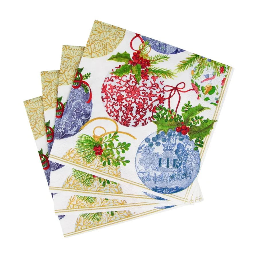 PORCELAIN ORNAMENTS NAPKIN COCKTAIL