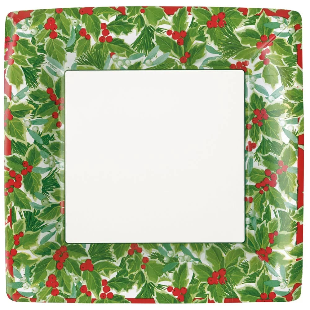 HOLLY AND MISTLETOE SQ DINNER PLATES