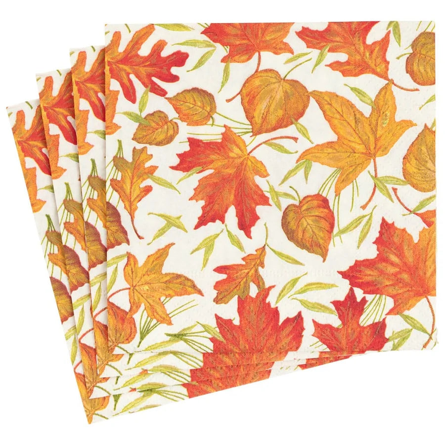 WOODLAND LEAVES IVORY DINNER NAPKIN