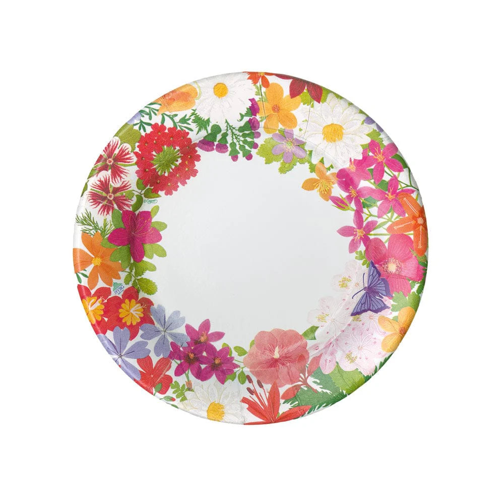 DESSERT PAPER PLATE HALSTED FLORAL 8IN