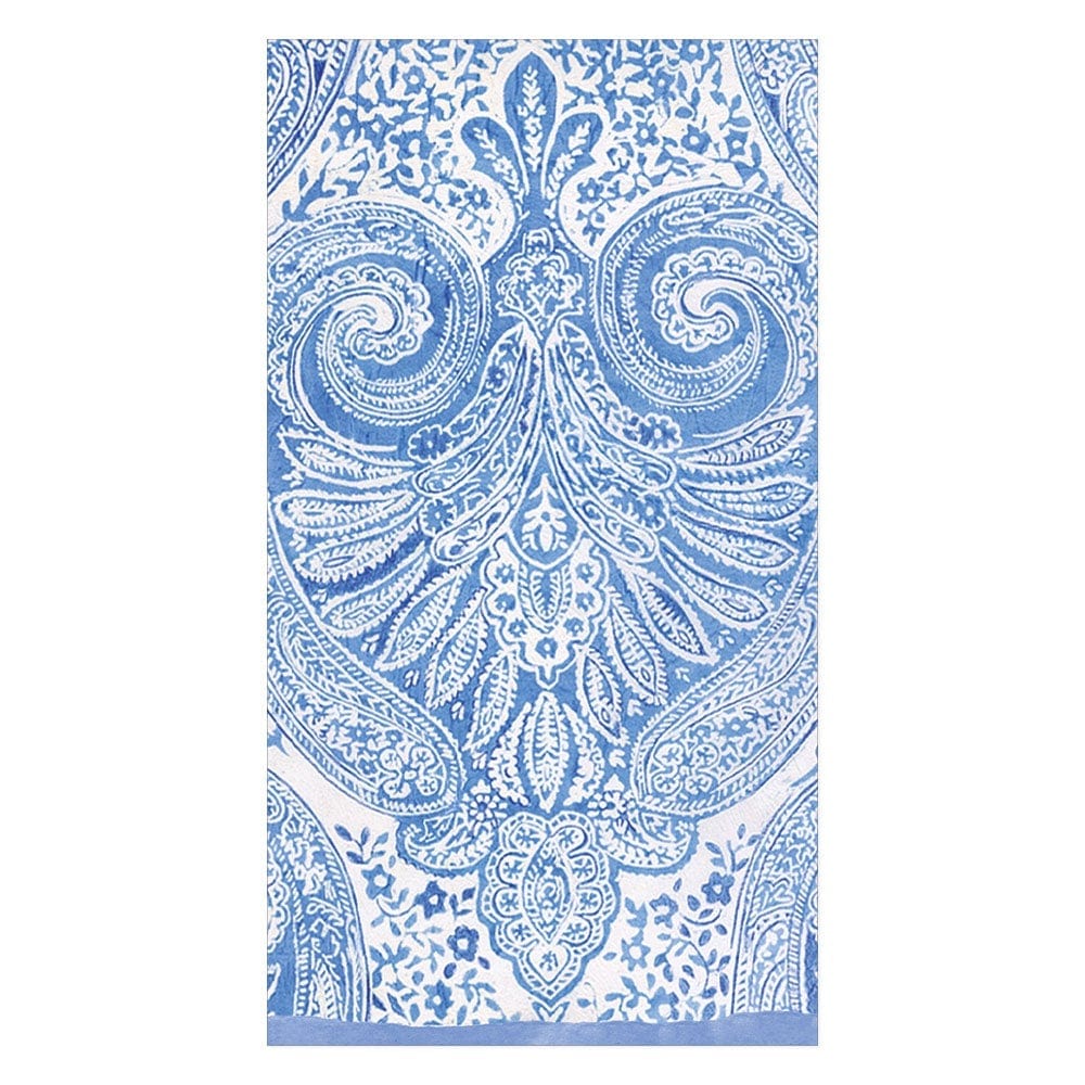 GUEST TOWELS PAISLEY MEDALLION BLUE
