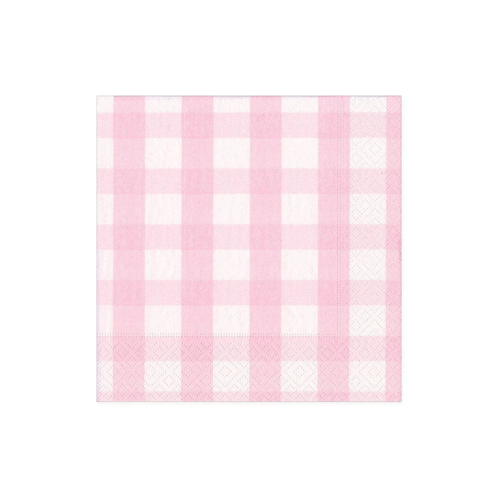 COCKTAIL NAPKIN GINGHAM PINK