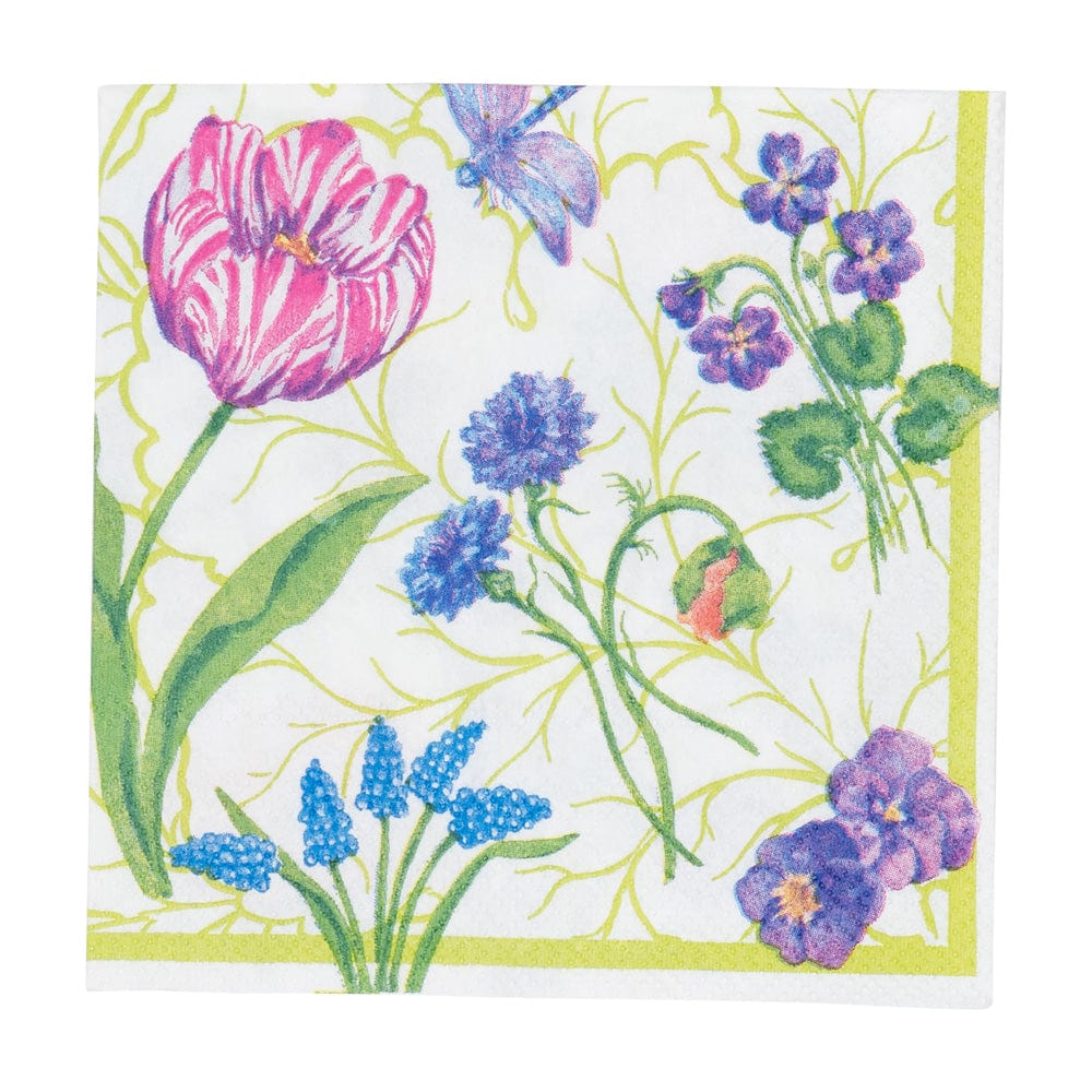 COCKTAIL NAPKIN FLORAL MAJOLICA