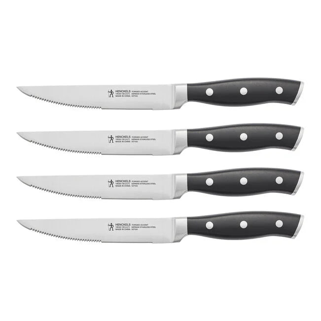 ZWILLING FORGED ACCENT STEAK KNIFE SET 4 PC - BLACK