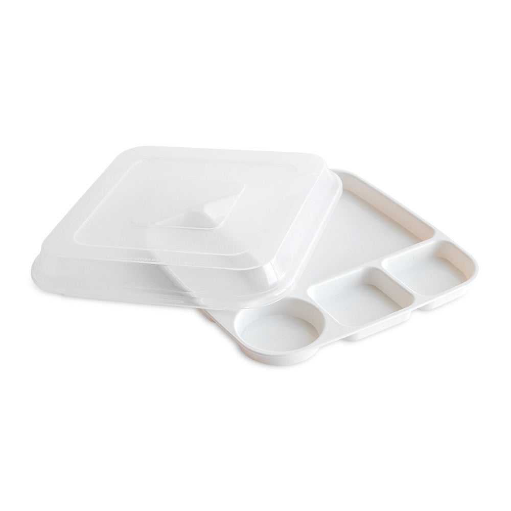 DIVIDED DINNER TRAY WITH LID