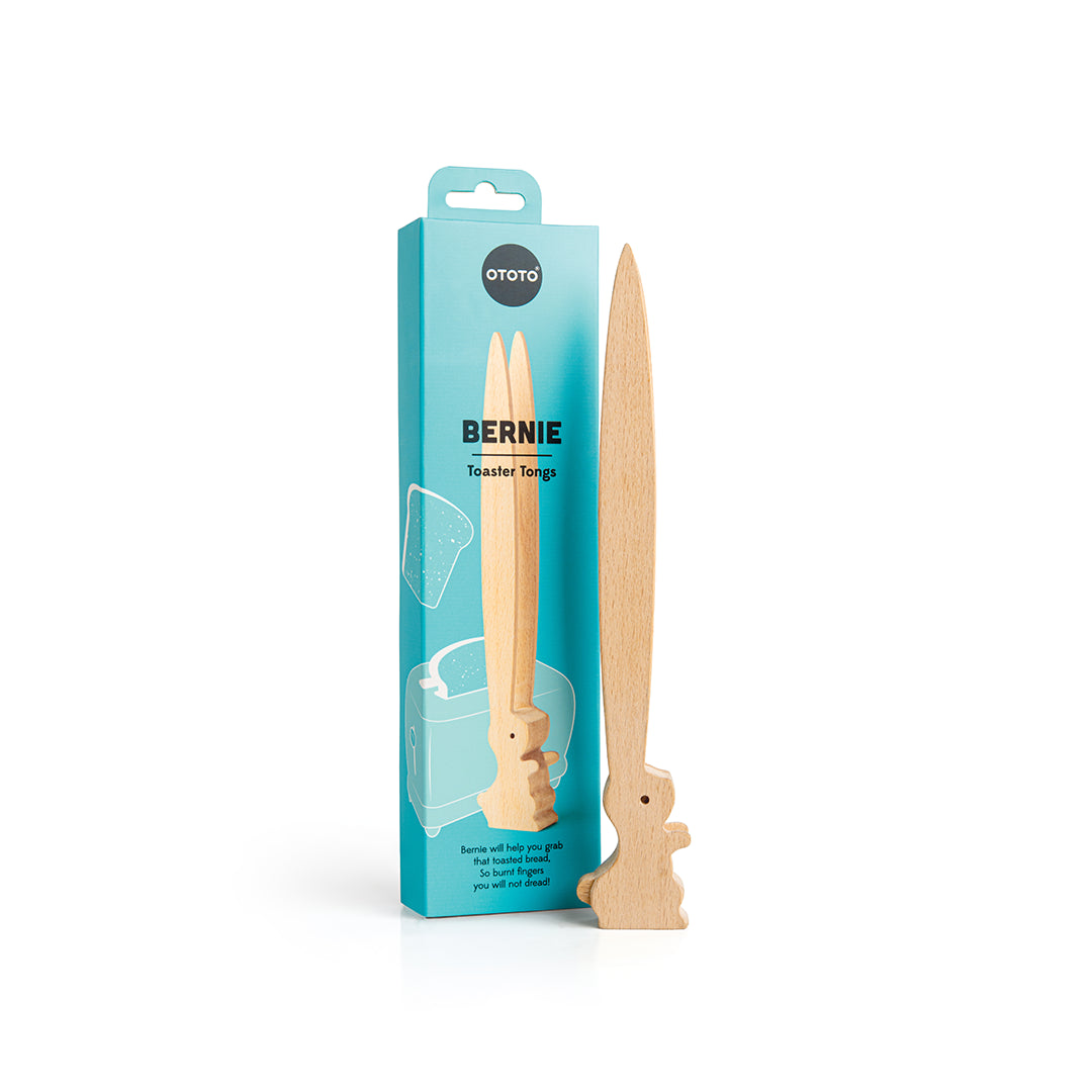 Bernie Bunny Toast Tongs - Wood Utensils & Kitchen Gadget
