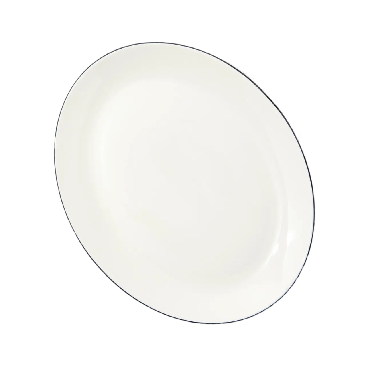 OVAL SERVING PLATTER NAVY RIM 13"