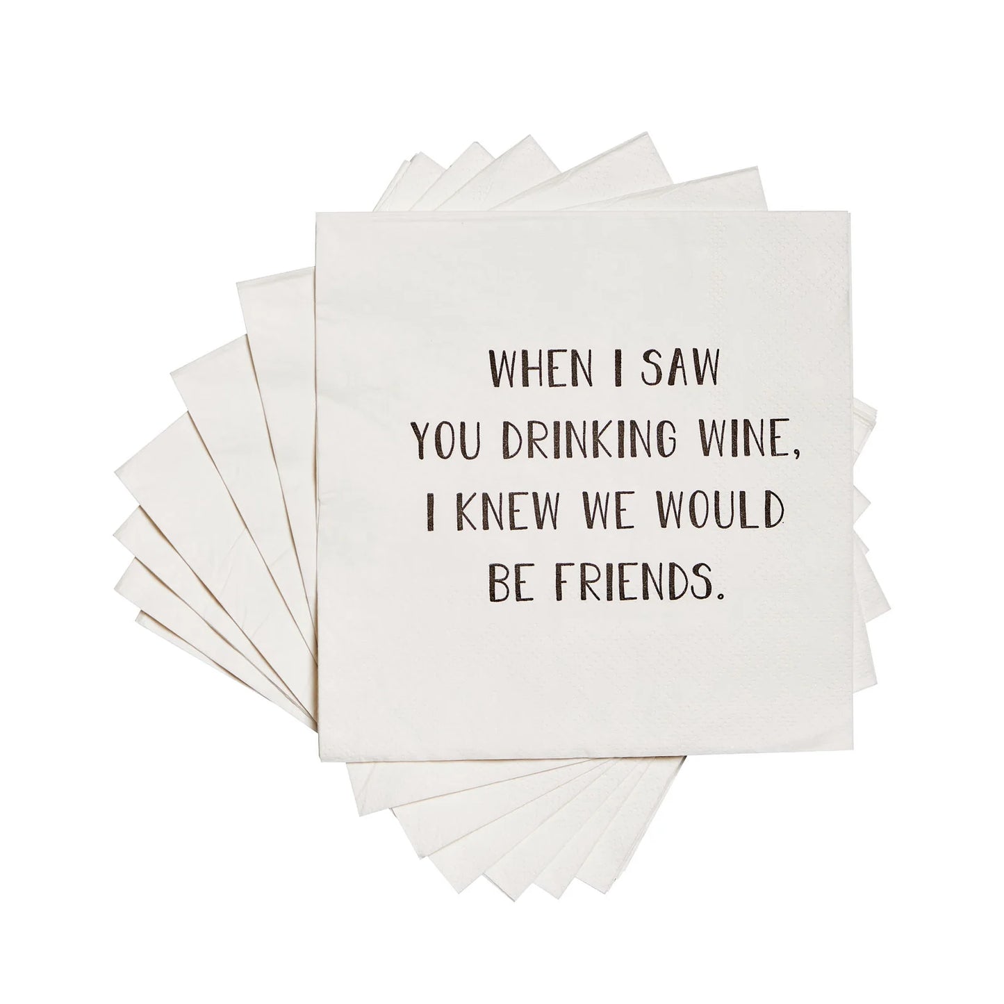 WINE FRIENDS FUNNY COCKTAIL NAPKIN