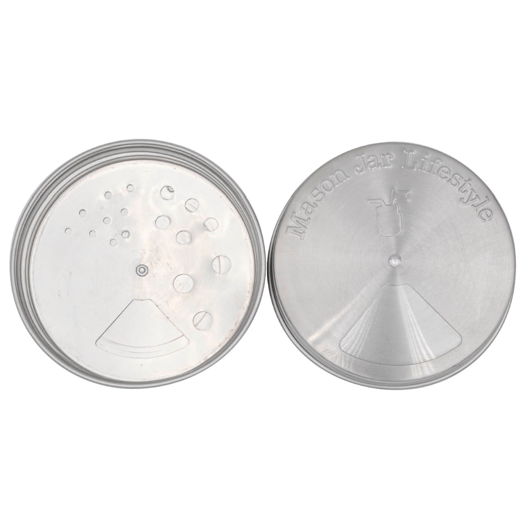 4 PACK STAINLESS STEEL SPICE LIDS: REGULAR MOUTH