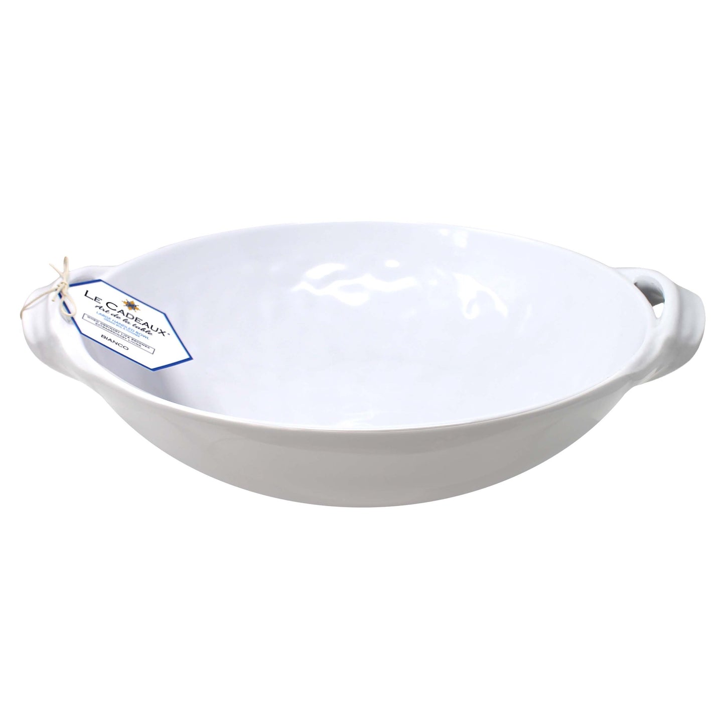 LARGE TWO HANDLED BOWL 13" BIANCO