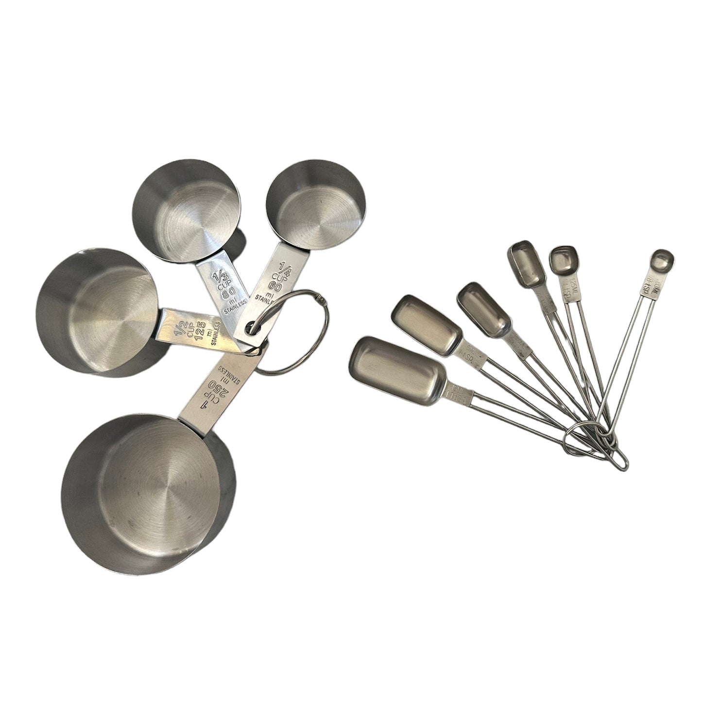 STAINLESS STEEL MEASURING CUPS & SPOONS SET