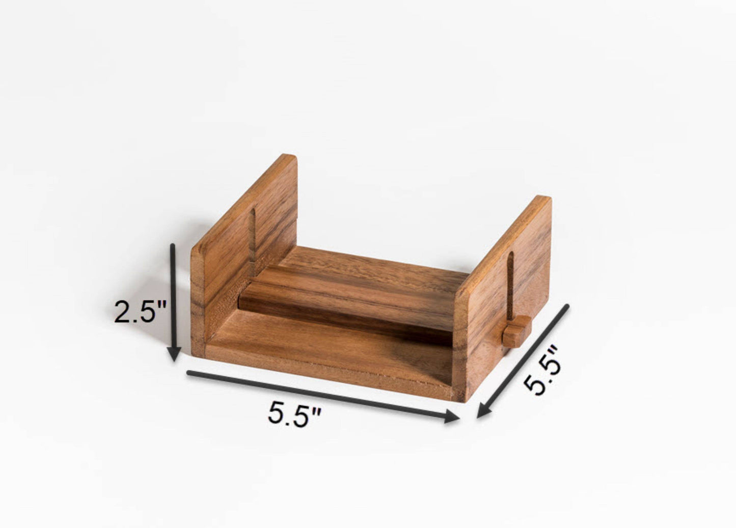 ACACIA WOOD COCKTAIL NAPKIN HOLDER-FITS 5X5 NAPKINS