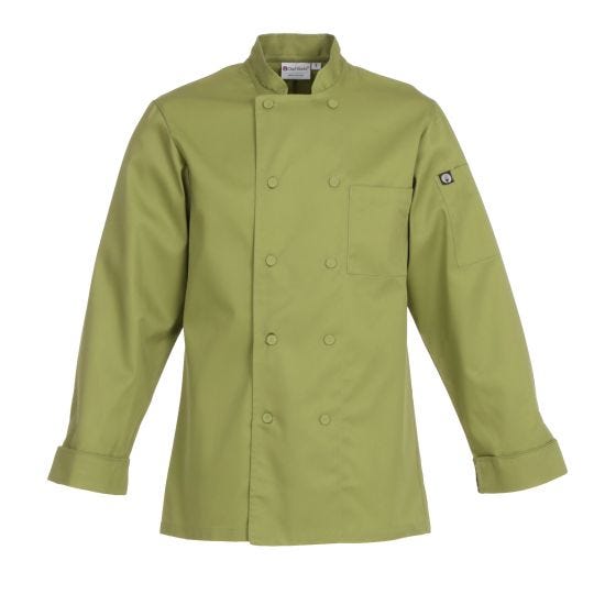 FINAL SALE - CHEF WORKS GREEN LONG SLEEVE CHEF COAT