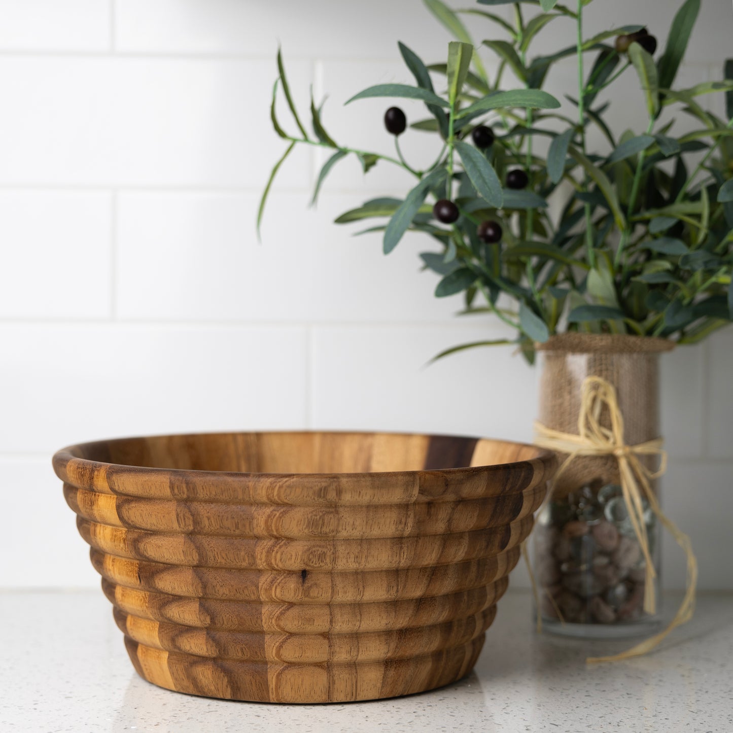 ACACIA BEEHIVE SALAD BOWL