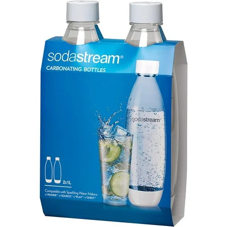 SODASTREAM 1L CARBONATING BOTTLES SET/2 WHITE