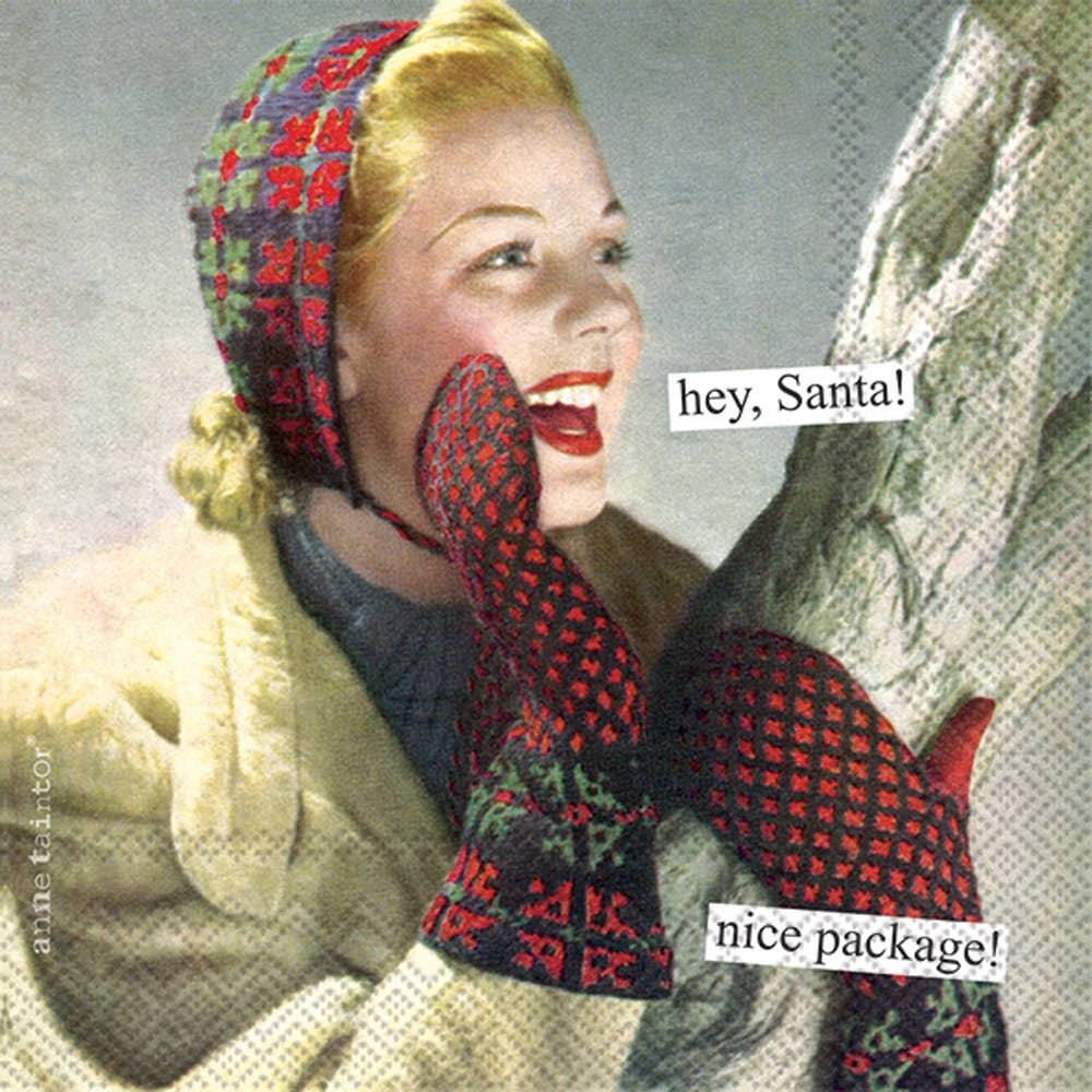 FUNNY COCKTAIL NAPKINS HEY SANTA