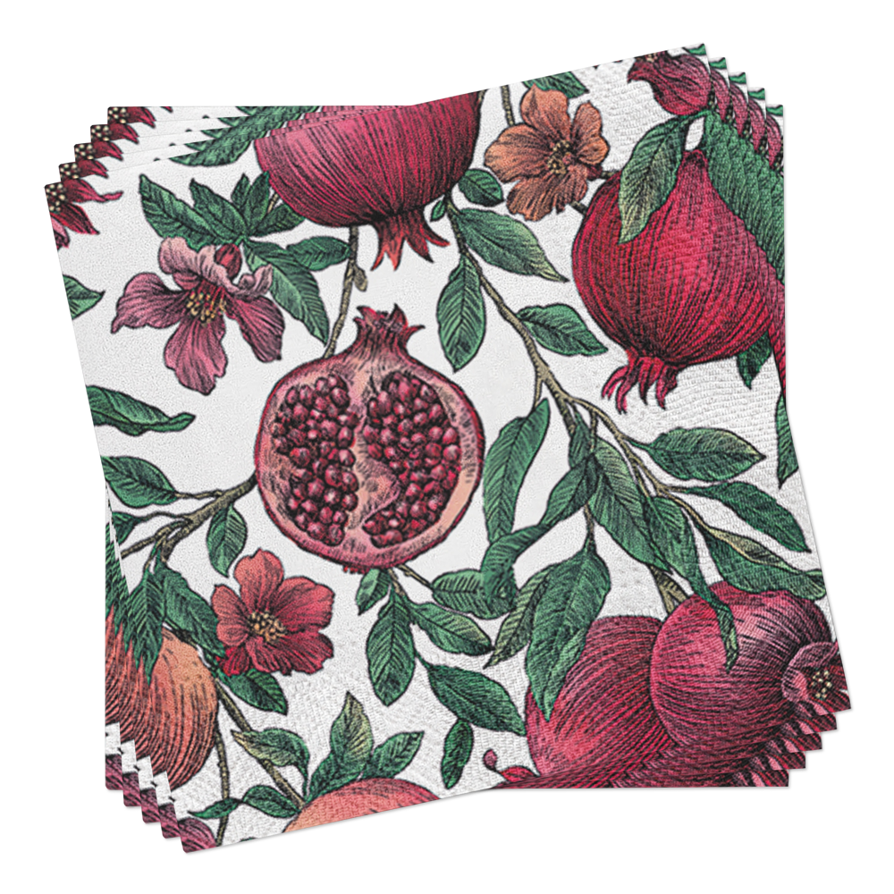 Pomegranate Paper Napkins: Cocktail