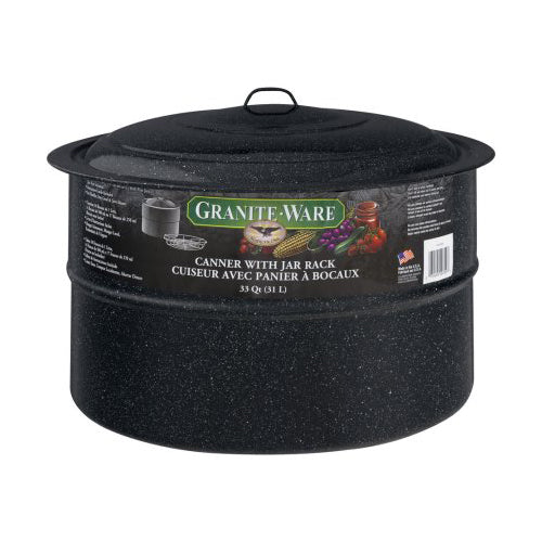 GRANITEWARE CANNING POT 33 QT BLACK