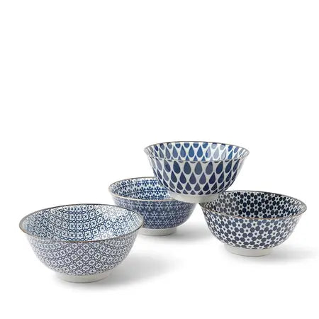 ASIAN BOWL BLUE/WHITE ASSORTED 5.75"