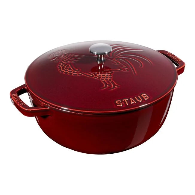 STAUB COCOTTE W/ROOSTER LID 4 QT GRENADINE