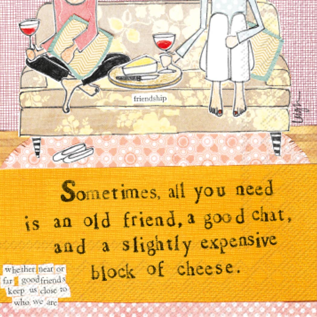 PAPER COCKTAIL NAPKINS BLOCK OF CHEESE 20CT