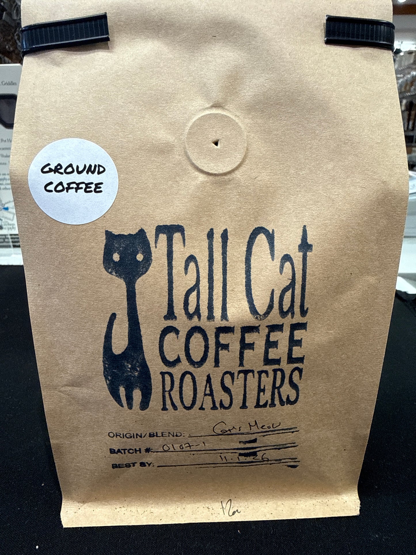 TALL CAT COFFEE ROASTER CATS MEOW-GROUND COFFEE