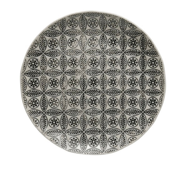 HAND STAMPED PLATE W/PATTERN-SOLD SEPARATELY