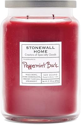 PEPPERMINT BARK LARGE APOTHECARY JAR CANDLE 21.25 OZ