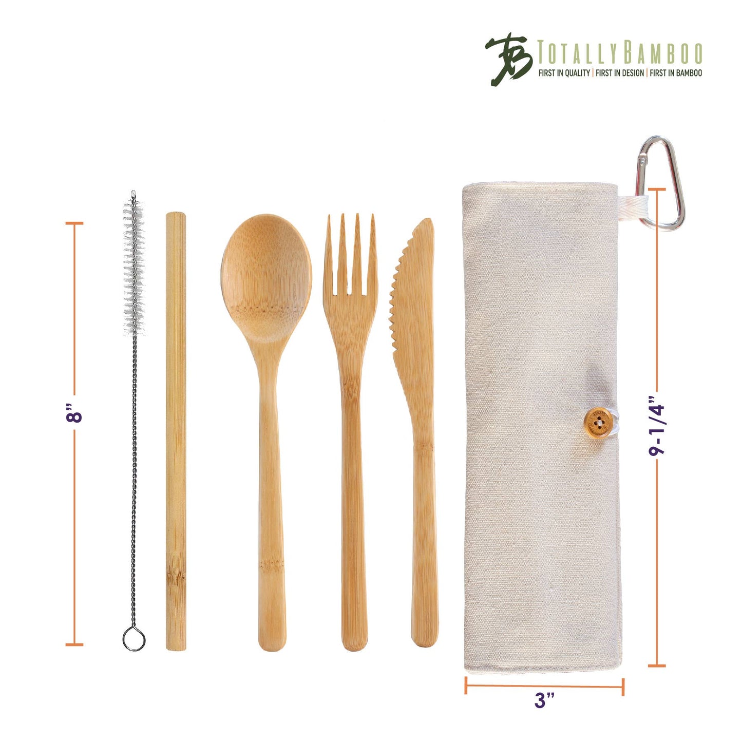REUSABLE BAMBOO TAKE-ALONG UTENSIL ROLL