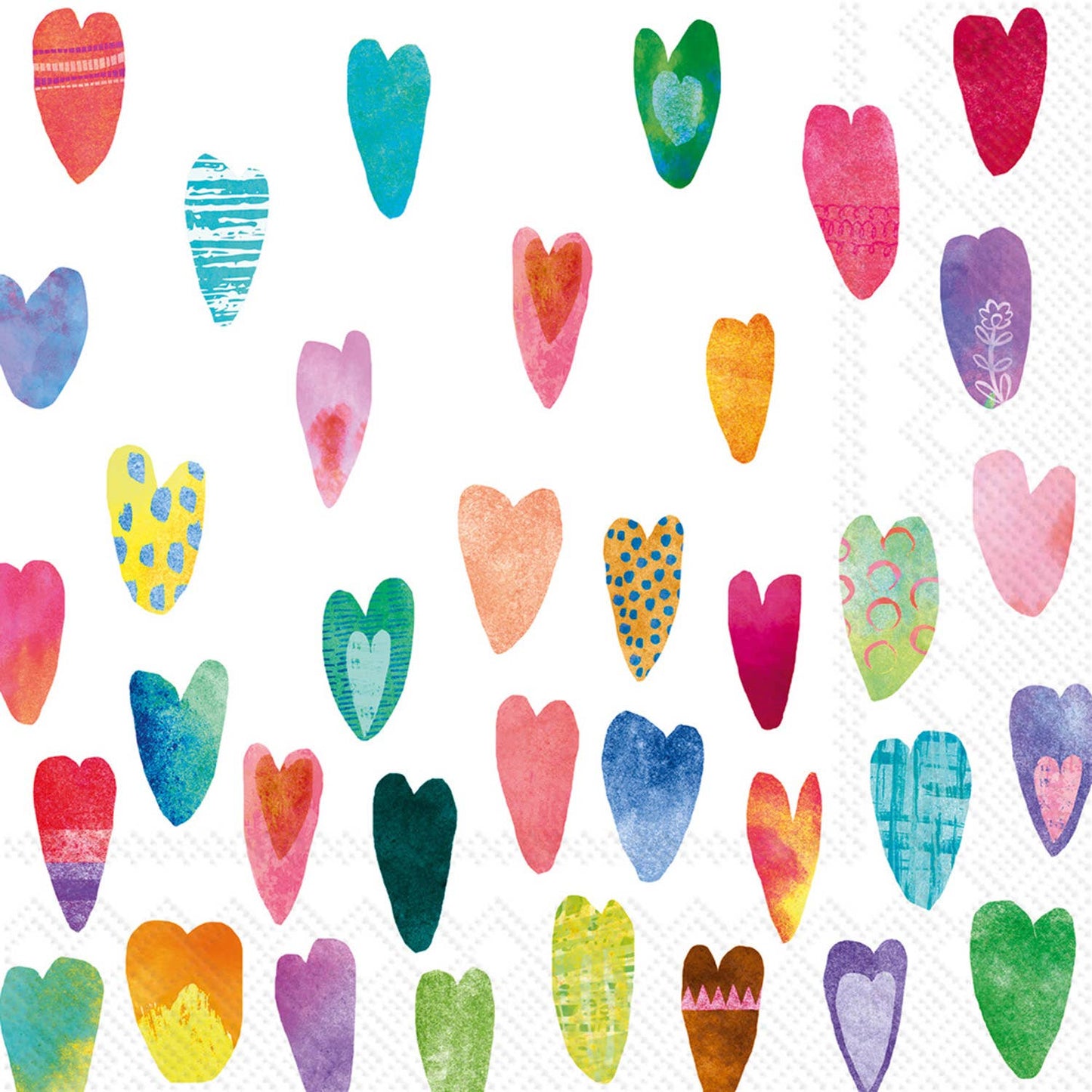 RAINBOW HEARTS COCKTAIL NAPKINS 20PK