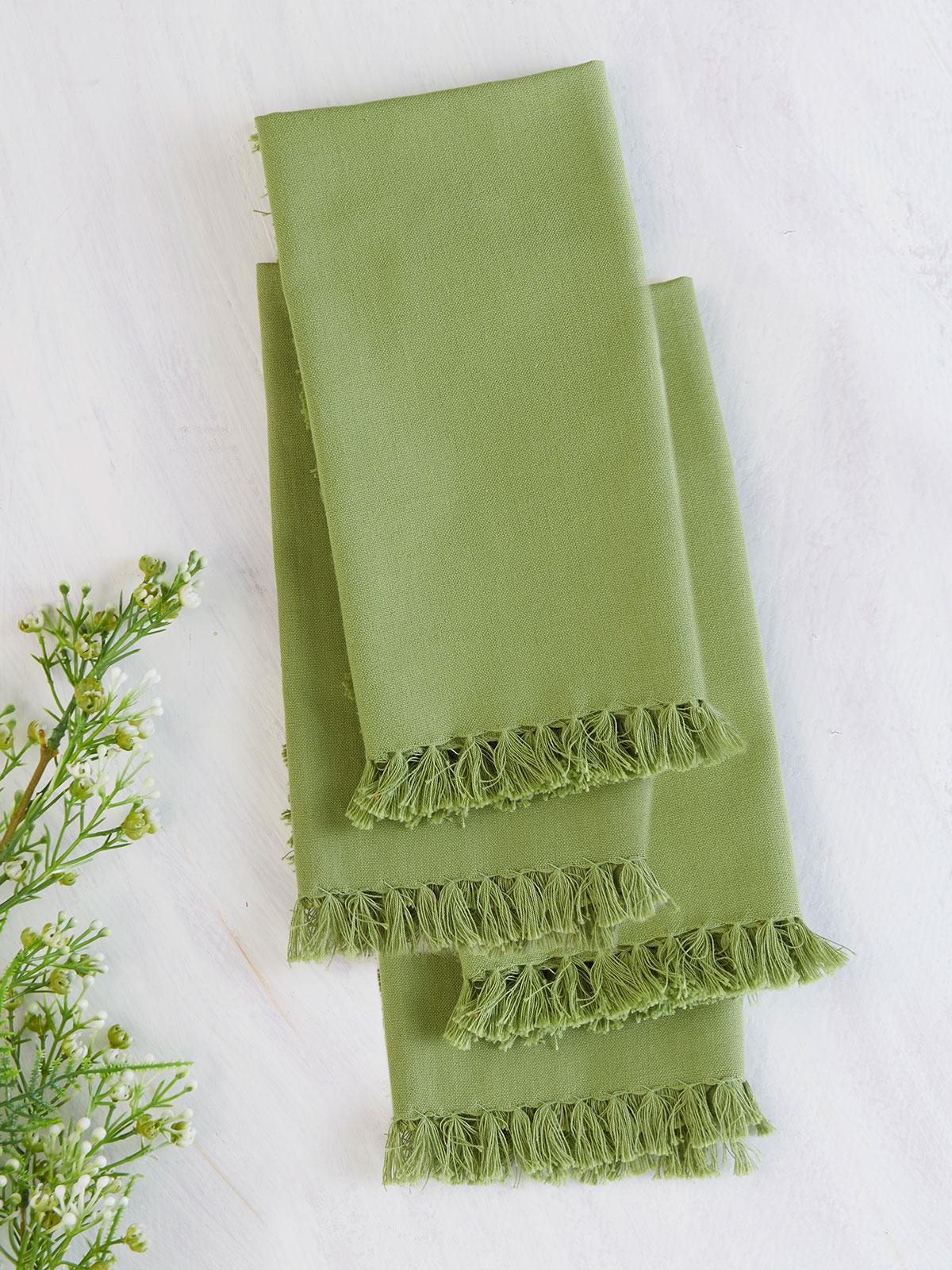 APRIL CORNELL ESSENTIAL NAPKIN SET/4 18" GREEN