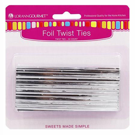 SILVER METALLIC TWIST TIES